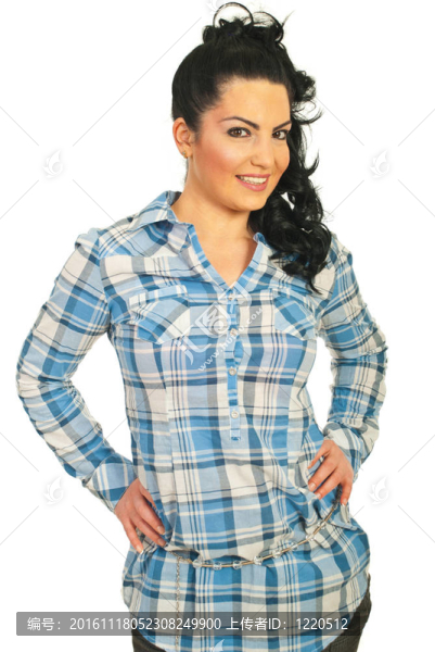 休閑襯衫上的快樂女人