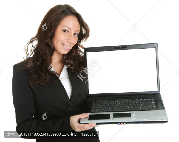 商業(yè)女性呈現(xiàn)laptopn