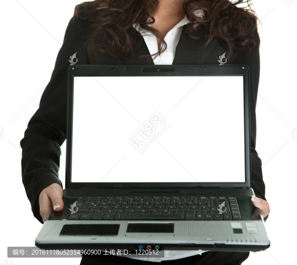 商業(yè)女性呈現laptopn