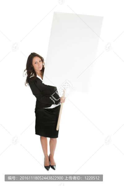 開朗的女性呈現(xiàn)空板