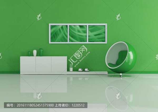 綠色現(xiàn)代客廳