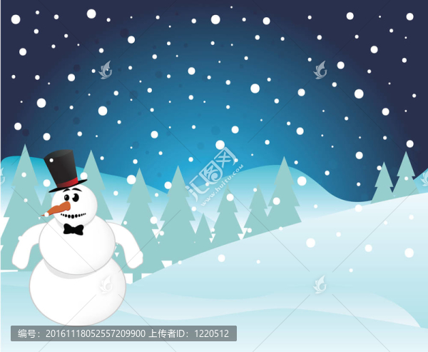 圣誕背景下的雪人