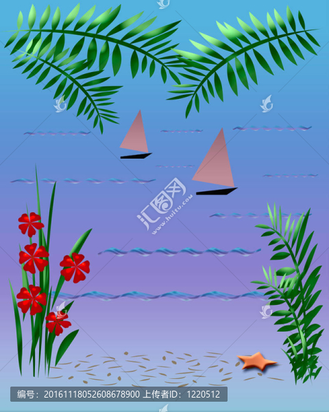 帆船在傍晚
