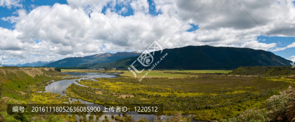 懷奧河濕地的南新西蘭全景