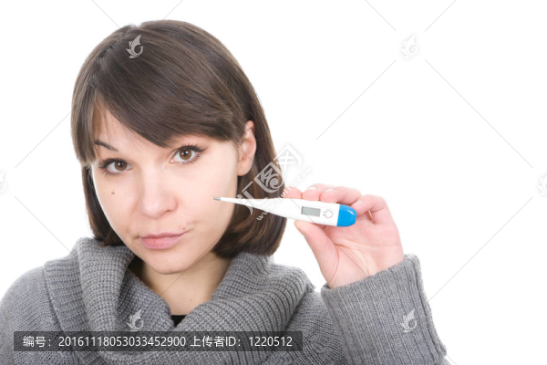 女人用溫度計(jì)