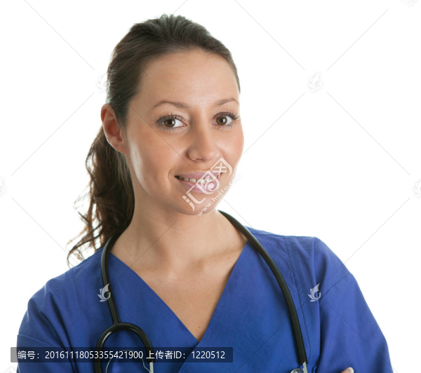 女人微笑的護士聽診器