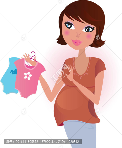 嬰兒男孩還是女孩？懷孕的女人。