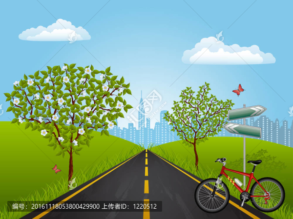 夏季景觀與自行車