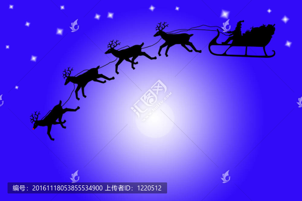 圣誕老人的雪橇和馴鹿