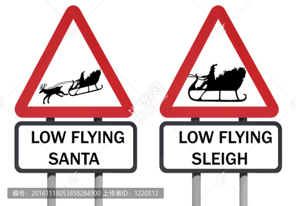 Santa和雪橇的路標