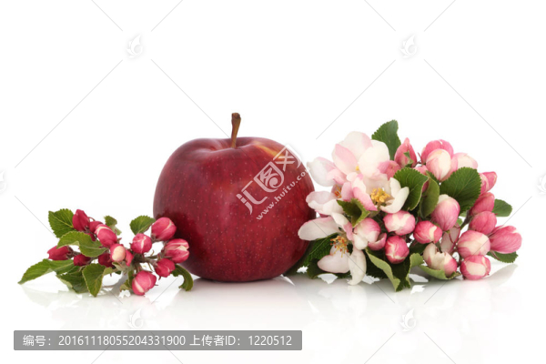 紅蘋果和花
