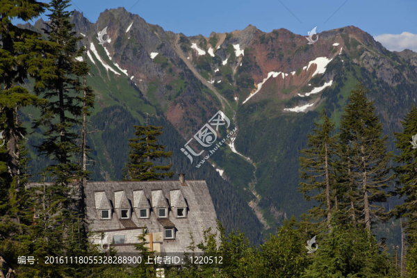貝克山小屋紅雪山景點(diǎn)華盛頓州