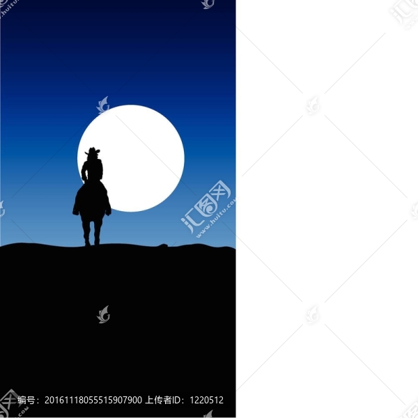 牛仔騎月亮插圖