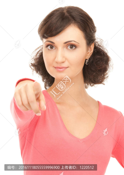 漂亮的女商人用手指