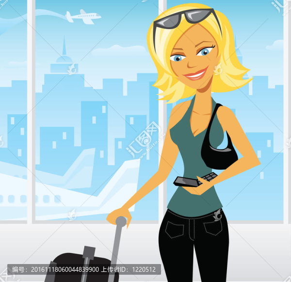 機(jī)場旅游女人