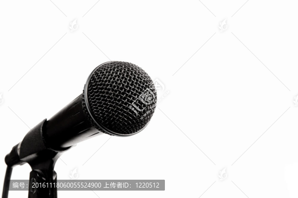 一個黑色的麥克風(fēng)隔離在WH