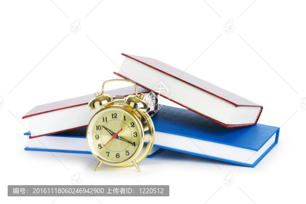 回到學(xué)校的概念與書籍和時鐘