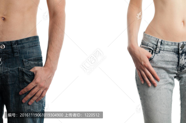 白色背景上的男性和女性