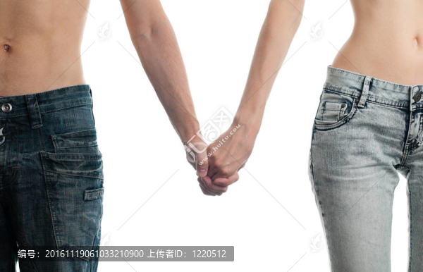 白色背景上的男性和女性