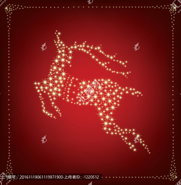 星鹿圣誕卡。插畫