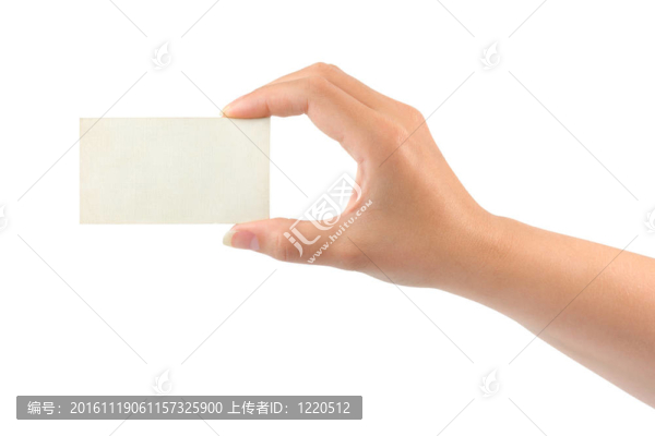 婦女手上的紙卡