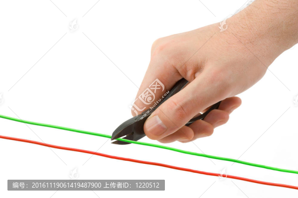 手；鉗和電纜
