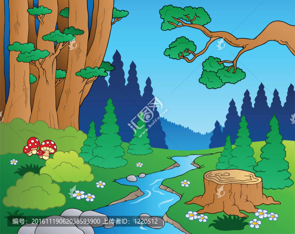 卡通森林景觀1-匯圖網(wǎng) www.fosd68.com 卡通森林景觀1