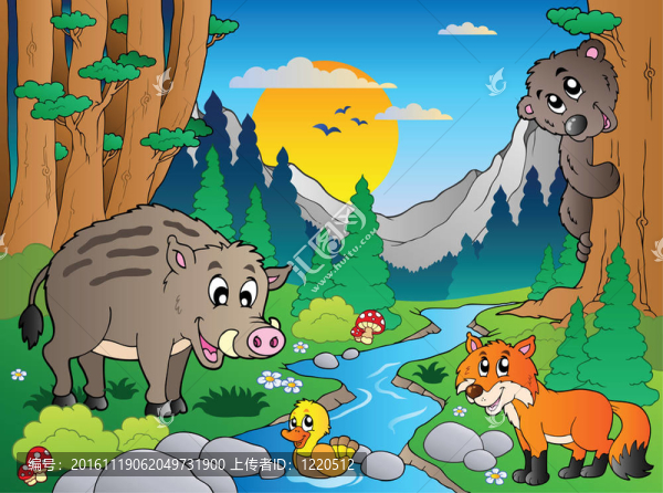 森林場(chǎng)景與各種動(dòng)物3