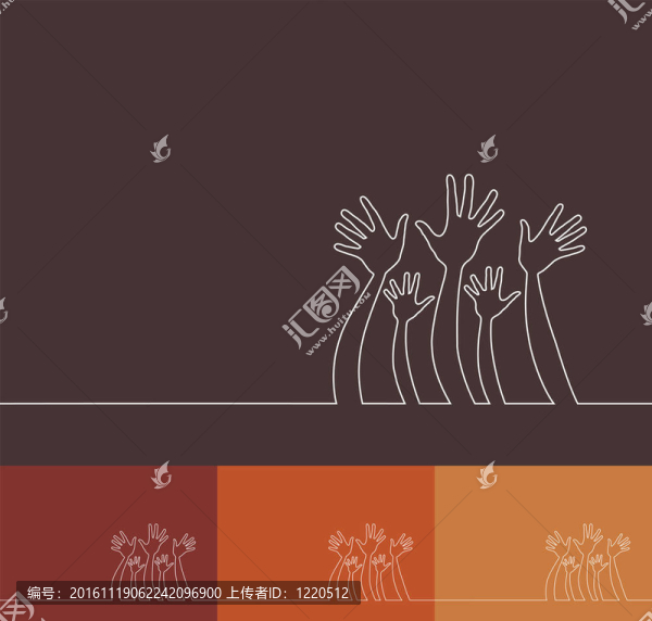 手的簡單線條插圖。