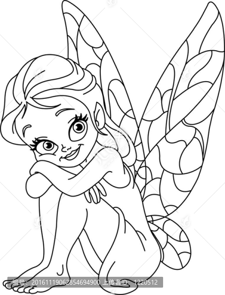 概述了可愛的仙女