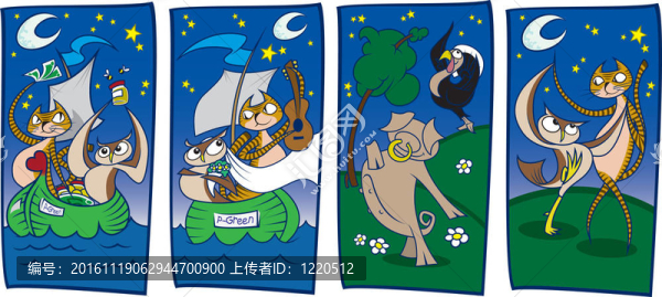 貓和貓頭鷹（切片）