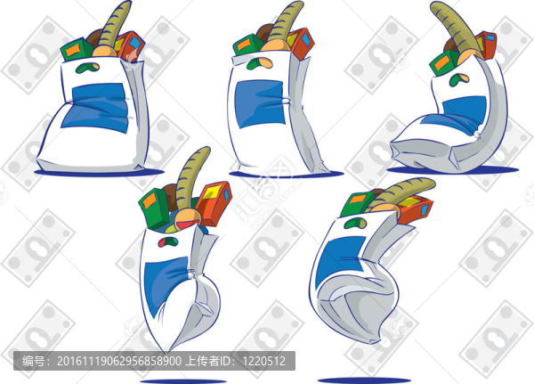 食品雜貨和體育的購物袋