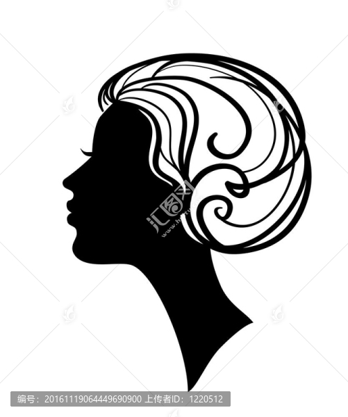 美女剪影與時尚發(fā)型