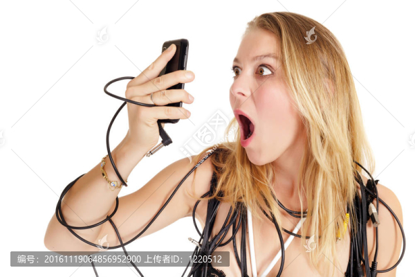 震驚的女人打電話