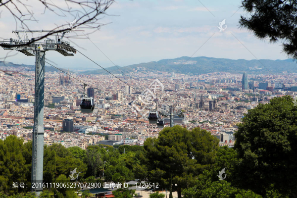 在巴塞羅那teleferic,de,Montjuic