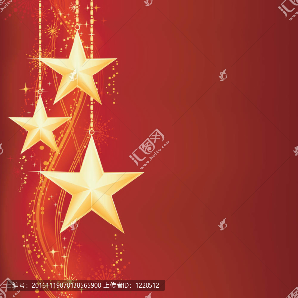喜慶的紅色金色的圣誕背景與金色的星星；雪花和grunge元素。