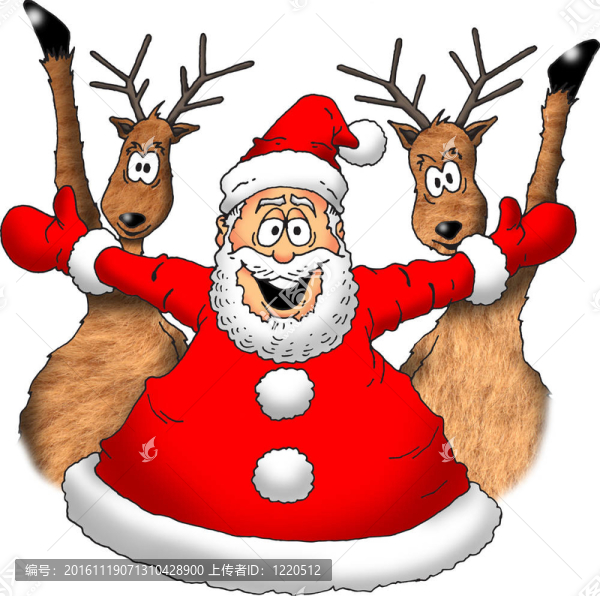 Santa與Reindeer