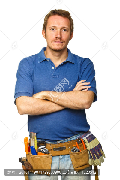 自信的勤雜工的肖像