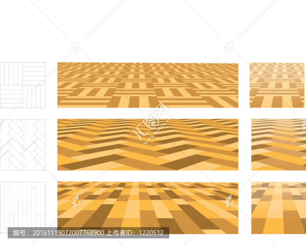 實(shí)木復(fù)合地板在透視平面。向量圖解集