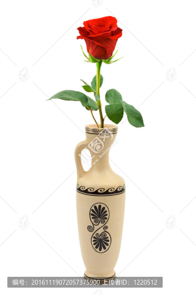 復(fù)古花瓶里的紅玫瑰