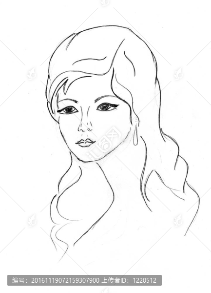 白人背景下的女人肖像