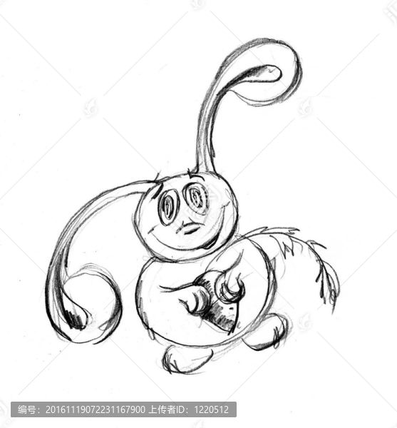 白色背景上的鉛筆畫兔子