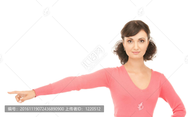 漂亮的女商人用手指