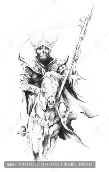 紋身藝術(shù)素描；馬死；死亡