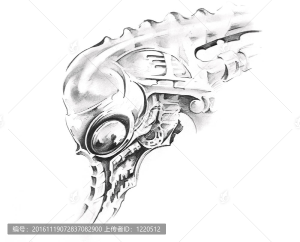 紋身藝術(shù)素描；怪物