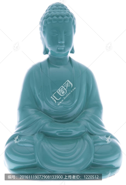 如來佛祖坐在充滿活力的藍(lán)色