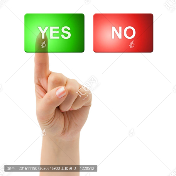 手和按鈕是/不是