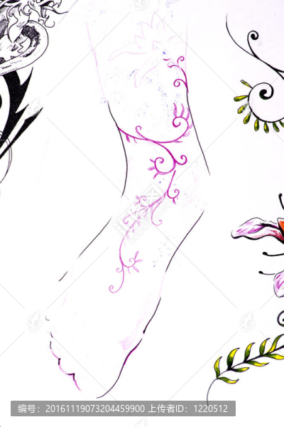 紋身藝術(shù)小品；指甲花裝飾