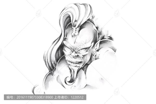 紋身藝術(shù)素描；怪物；天才