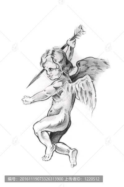 紋身藝術(shù)素描；cupid